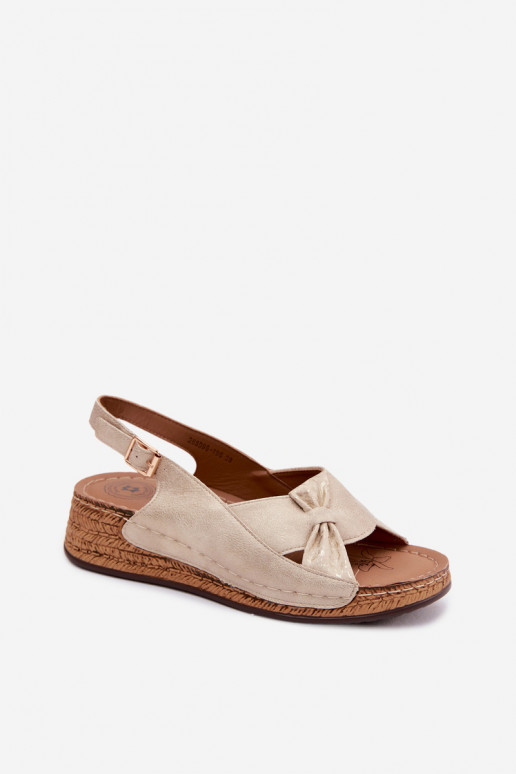 Mugavad naistesandaalid platvormiga Kuldset värvi Iggy