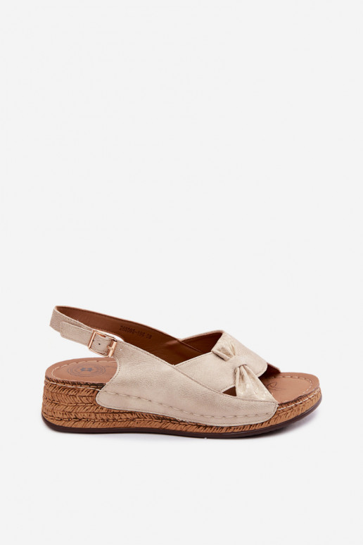 Mugavad naistesandaalid platvormiga Kuldset värvi Iggy