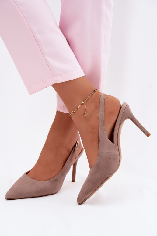 Pealistesandaalid kõrge jämeda kontsagaPealturalnego seemisnakhsedu beeži värvi Kandy