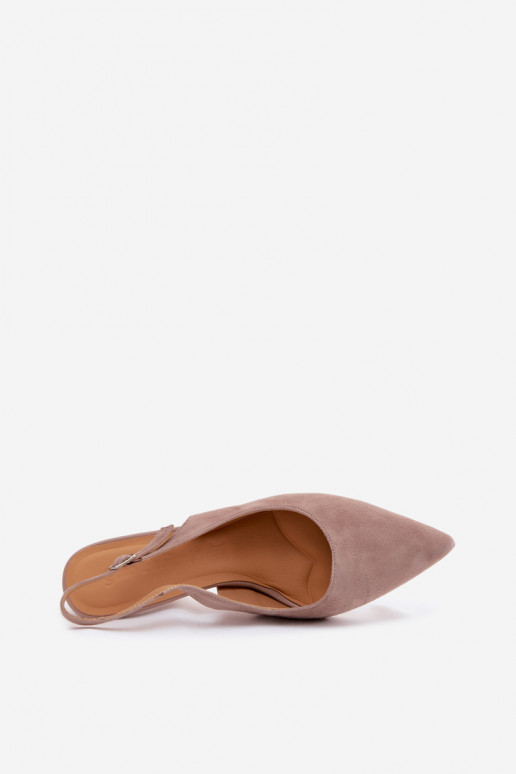 Pealistesandaalid kõrge jämeda kontsagaPealturalnego seemisnakhsedu beeži värvi Kandy