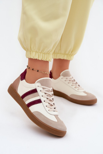 Nahkspordijalatsid Zazoo N1234S2 valge-burgundi 2