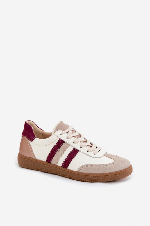 Nahkspordijalatsid Zazoo N1234S2 valge-burgundi
