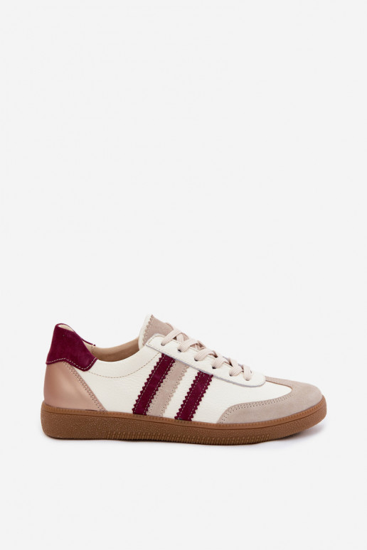 Nahkspordijalatsid Zazoo N1234S2 valge-burgundi