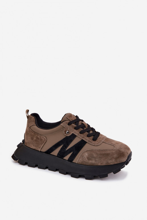 Tehisnahast spordijalatsid platvormiga Vinceza 41520 khaki