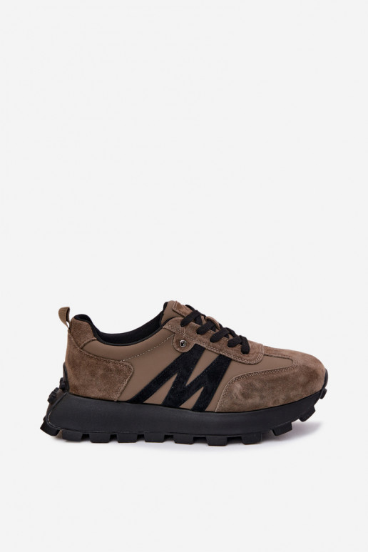 Pealhk seemisnakhsed Sneakers tüüpi jalanõud Pealiste omad platvormiga Vinceza 41520 khakivärvi