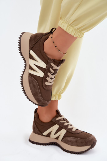 seemisnakhsed Sneakers tüüpi jalanõud Pealiste omad platvormiga Vinceza 41521 pruunid värvi