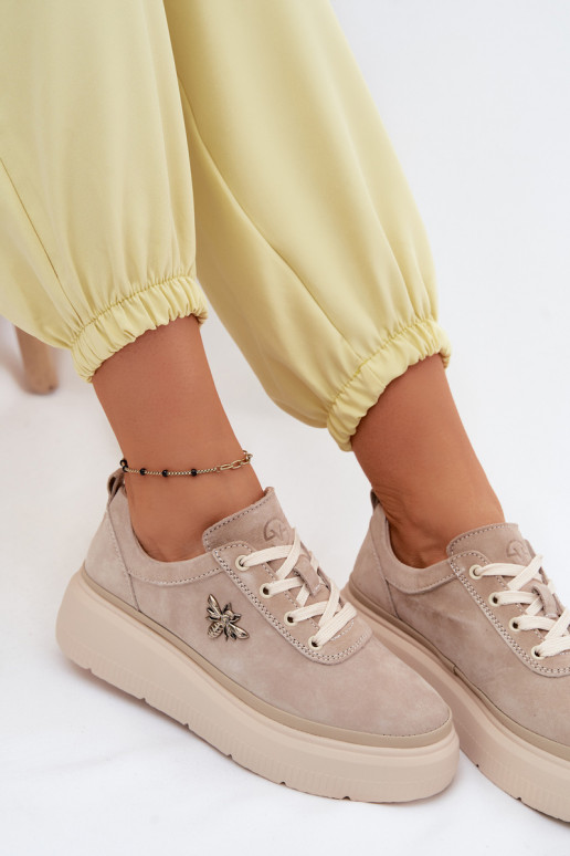 Pealhk seemisnakhsed jalatsid Pealiste omad platvormiga Vinceza 41523 beeži värvi