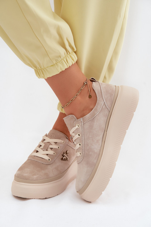 Pealhk seemisnakhsed jalatsid Pealiste omad platvormiga Vinceza 41523 beeži värvi