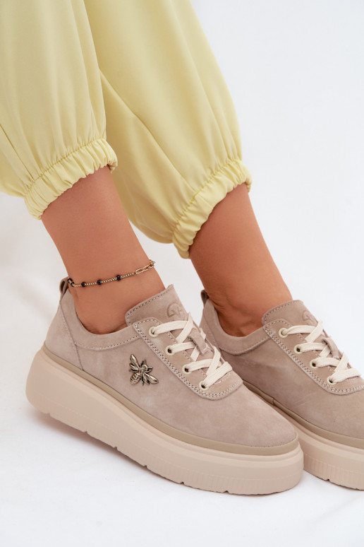 Pealhk seemisnakhsed jalatsid Pealiste omad platvormiga Vinceza 41523 beeži värvi