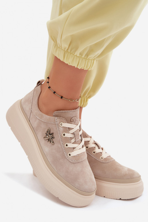 Pealhk seemisnakhsed jalatsid Pealiste omad platvormiga Vinceza 41523 beeži värvi