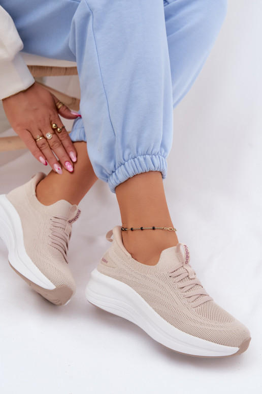 Riidest spordijalatsid Sneakers tüüpi jalanõud Pealiste omad Slip-on Kobbo 102425 beeži värvi