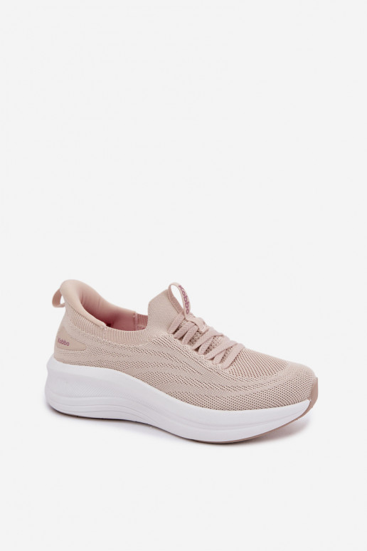 Riidest spordijalatsid Sneakers tüüpi jalanõud Pealiste omad Slip-on Kobbo 102425 beeži värvi
