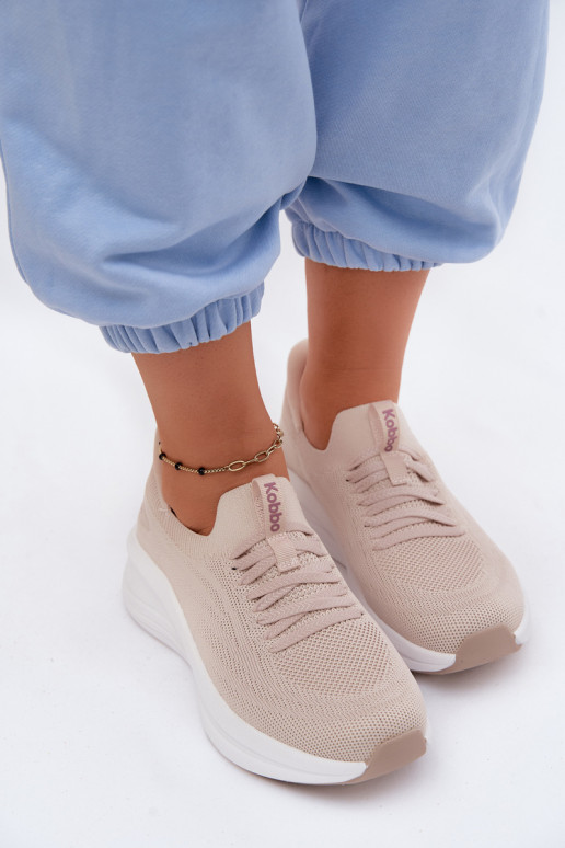 Riidest spordijalatsid Sneakers tüüpi jalanõud Pealiste omad Slip-on Kobbo 102425 beeži värvi