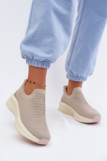 Slip-on Sneakers tüüpi jalanõud Pealiste omad Riidest Kobbo 102424 beeži värvi