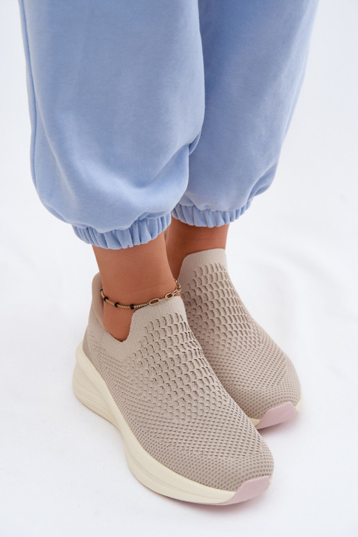 Slip-on Sneakers tüüpi jalanõud Pealiste omad Riidest Kobbo 102424 beeži värvi