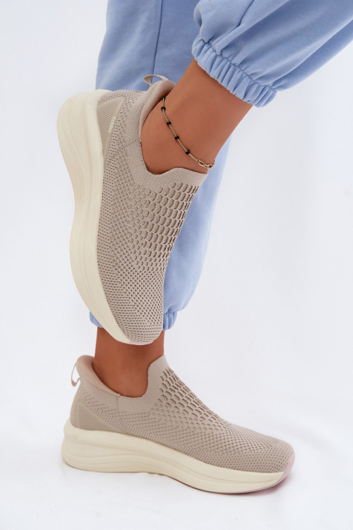 Slip-on Sneakers tüüpi jalanõud Pealiste omad Riidest Kobbo 102424 beeži värvi