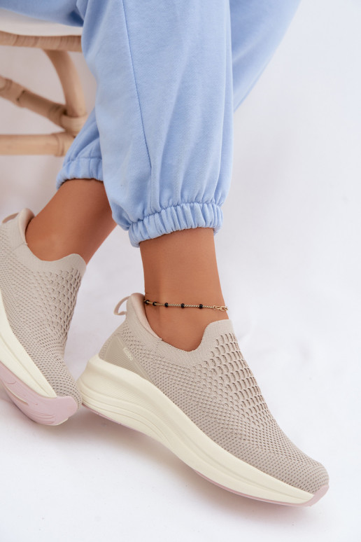 Slip-on Sneakers tüüpi jalanõud Pealiste omad Riidest Kobbo 102424 beeži värvi