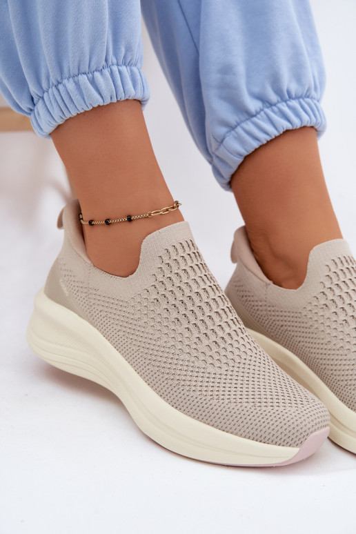 Slip-on Sneakers tüüpi jalanõud Pealiste omad Riidest Kobbo 102424 beeži värvi