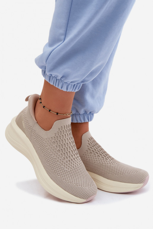 Slip-on Sneakers tüüpi jalanõud Pealiste omad Riidest Kobbo 102424 beeži värvi