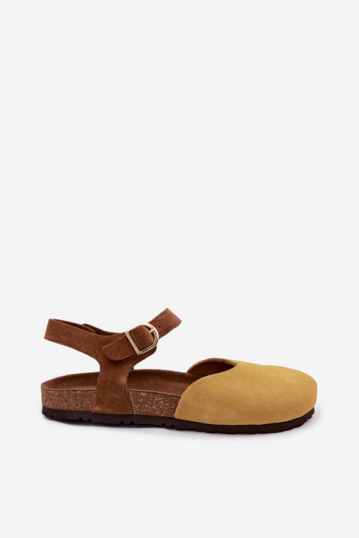Nahk-nahk sandaalid suletud varbadaga Tai turiciejka H7365-07 kollane