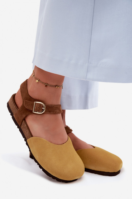 Pealhk Seemisnahksed sandaalidZakrytymi Palcami Sellel onciejka H7365-07 Kollased