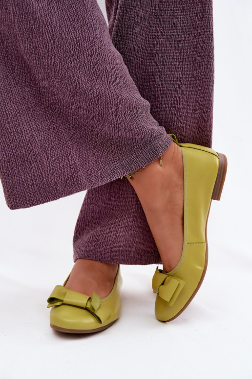 Ballet flats koos paeltega laimi värvuses