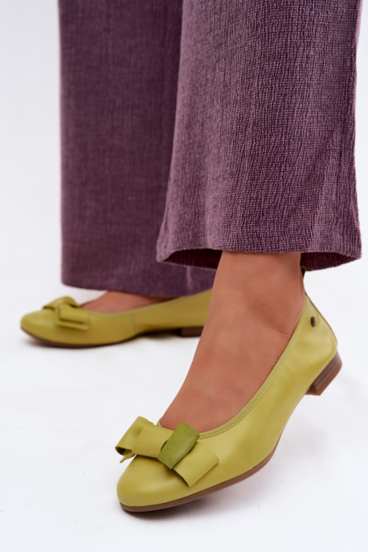 Ballet flats koos paeltega laimi värvuses