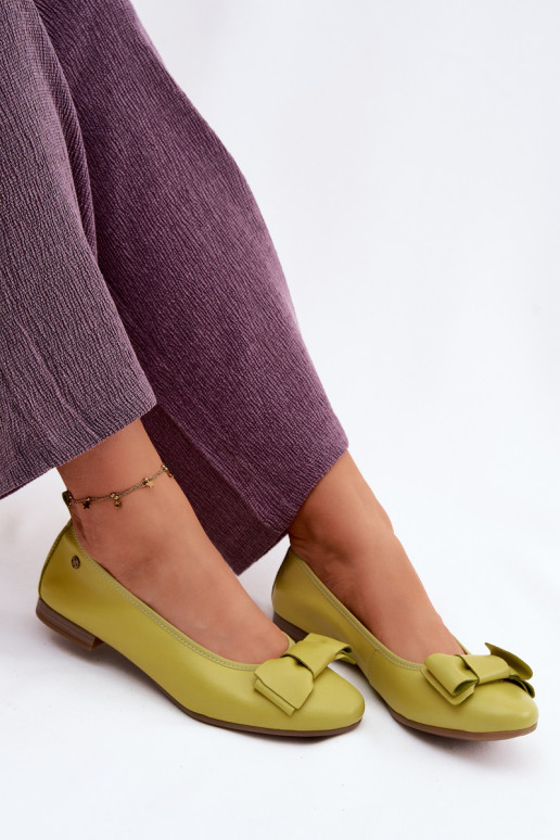 Ballet flats koos paeltega laimi värvuses