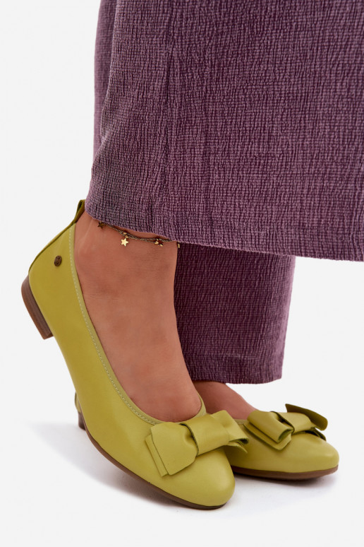 Ballet flats koos paeltega laimi värvuses