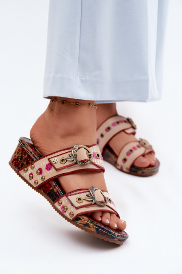 Pealhk Mustriline naiste plätud platvormiga Sellel onciejka K7406-04 Mitmevärvilised 2