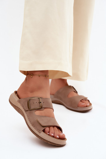 naiste plätud neetide ja pandlaga I su limpančiais užsegimaisem INBLU LL000006 pruunid värvi 2