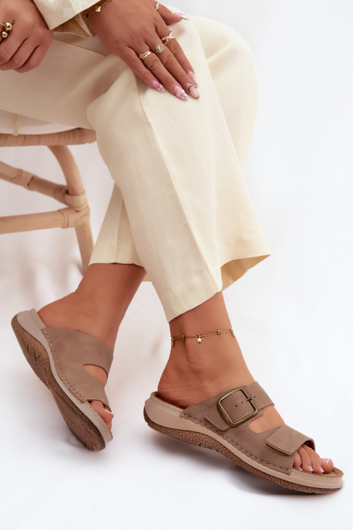 naiste plätud neetide ja pandlaga I su limpančiais užsegimaisem INBLU LL000006 pruunid värvi