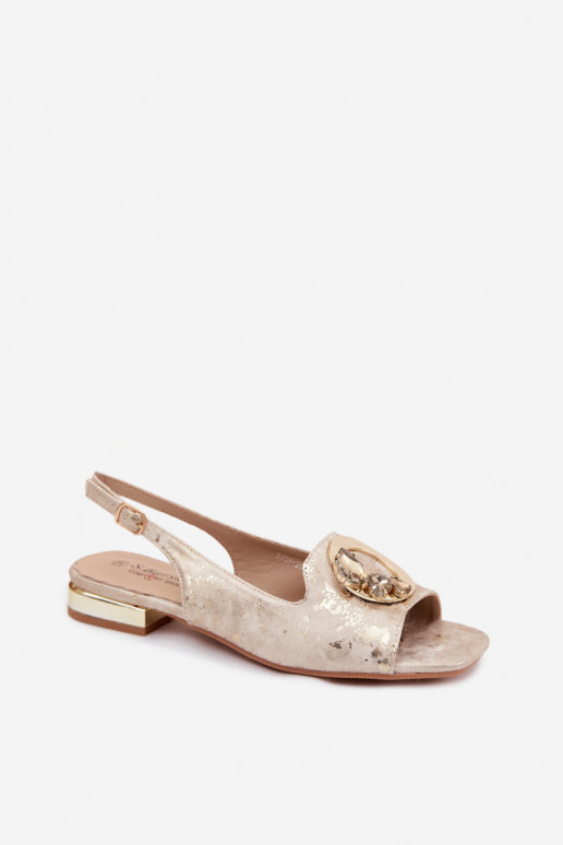 Sellel ondalad sandaalid kaunistustega S.Barski KV61-6024 Kuldset värvi