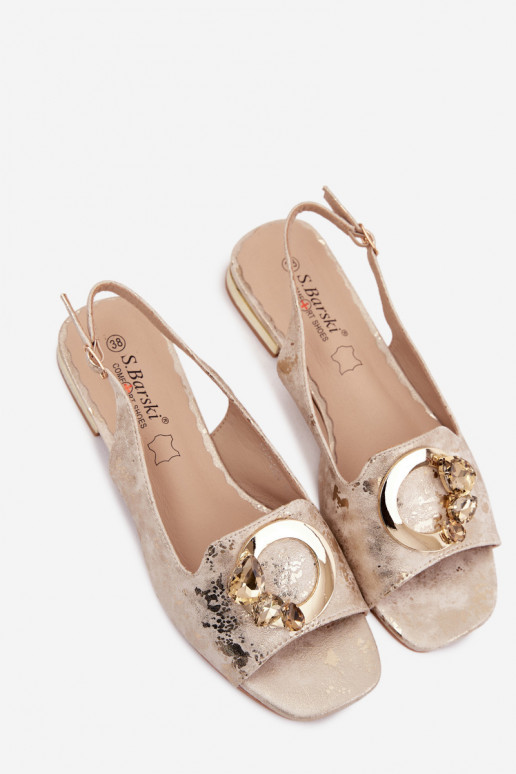 Sellel ondalad sandaalid kaunistustega S.Barski KV61-6024 Kuldset värvi