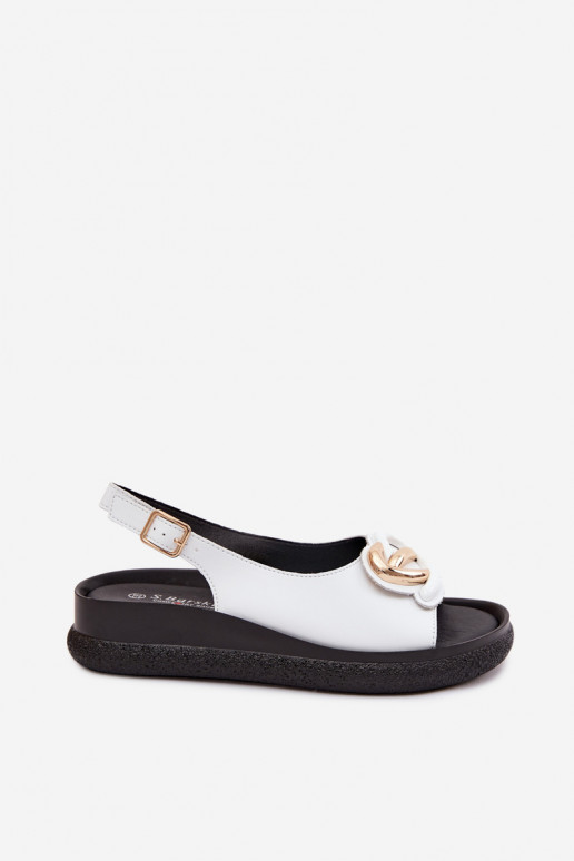 Pealhk Platvormiga sandaalid kaunistustega S.Barski KV61-6047 valget värvi