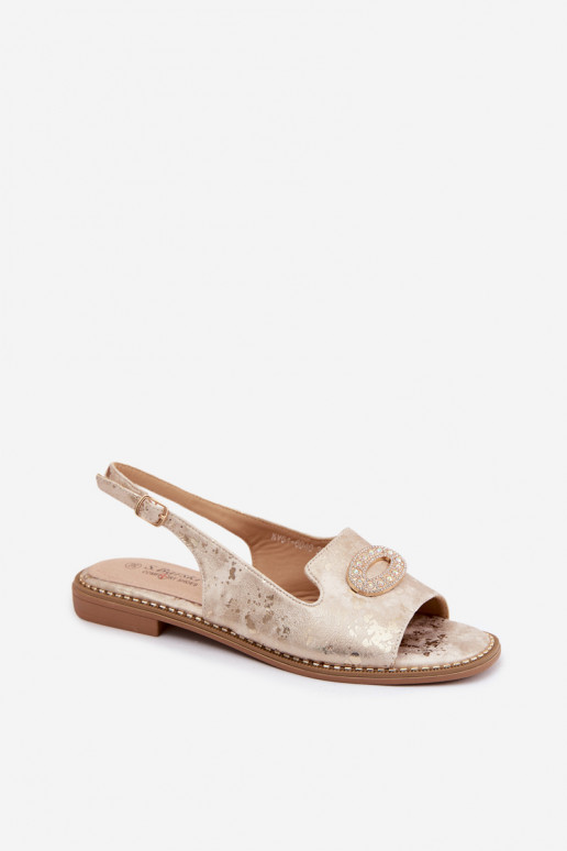 Sellel ondalad sandaalid kaunistustega S.Barski KV61-6040 Kuldset värvi