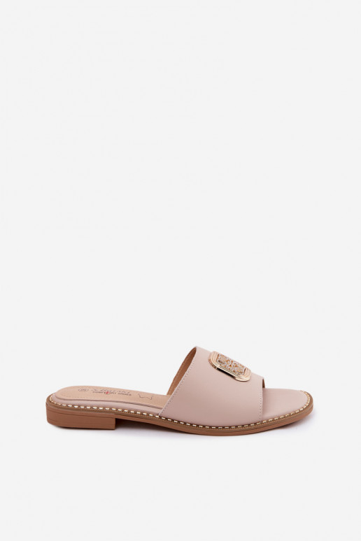 Plätud Pealturaalsest nahast Lame konts Ozdoba S.Barski KV61-6019 Nude