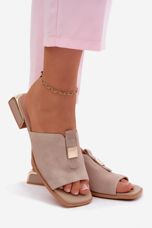 Elegantsed naiste plätud Pealturaalsest nahastosissea D&A JC61-1002 beeži värvi