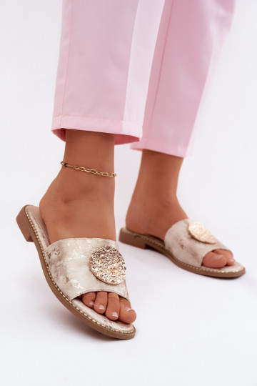 naiste plätud Koos Ornate Detalem Lame konts KV61-6034 Kuldset värvi 2