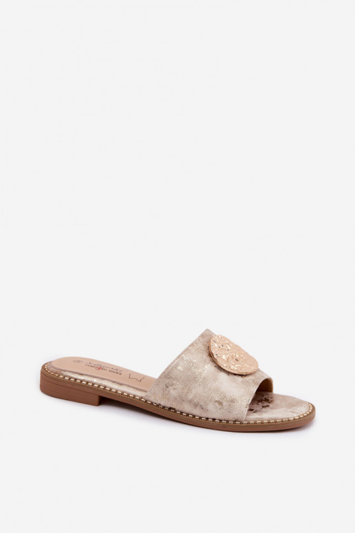 naiste plätud Koos Ornate Detalem Lame konts KV61-6034 Kuldset värvi