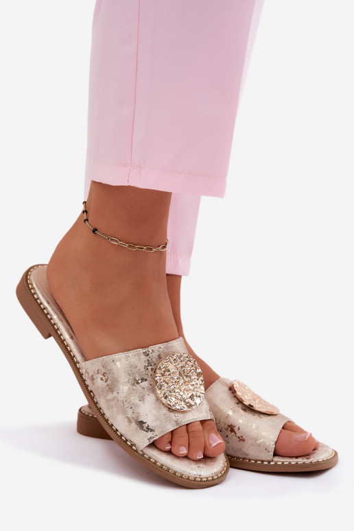 naiste plätud Koos Ornate Detalem Lame konts KV61-6034 Kuldset värvi