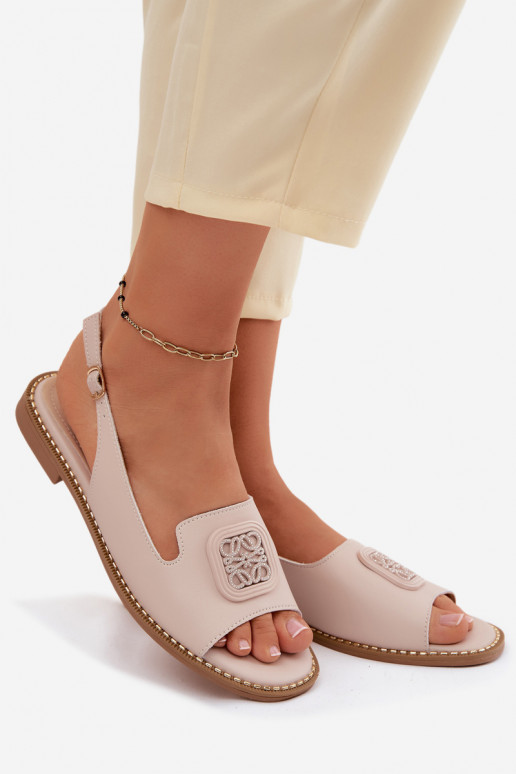 Pealistesandaalid Pealiste omad laiade nööridega kaunistustega S.Barski KV61-6018 Nude