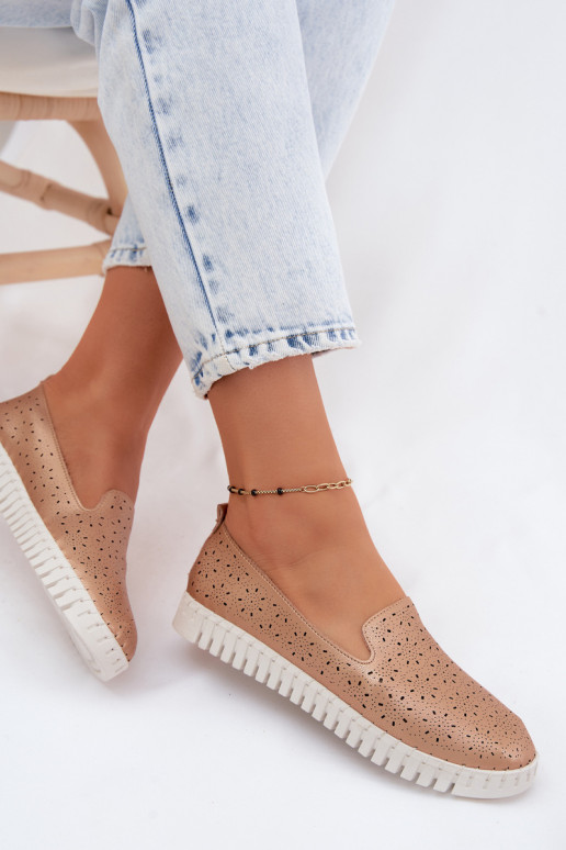 Ažuurne Slip-on jalatsid Pealiste omad Szampańskie Salty