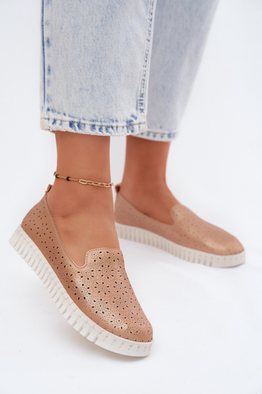 Ažuurne Slip-on jalatsid Pealiste omad Szampańskie Salty