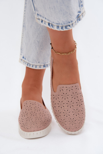Roosa värvi perforatsiooniga slip-on kingad Salty 2
