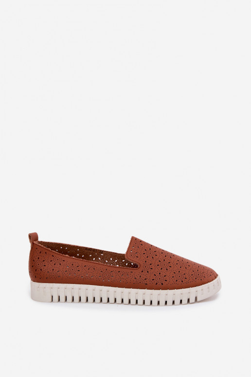 Prune värvi perforatsiooniga slip-on kingad Salty