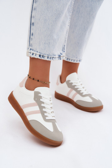 Sneakers tüüpi jalanõud Pealiste omad Valget-Tumeroosad värvi Seabell 2