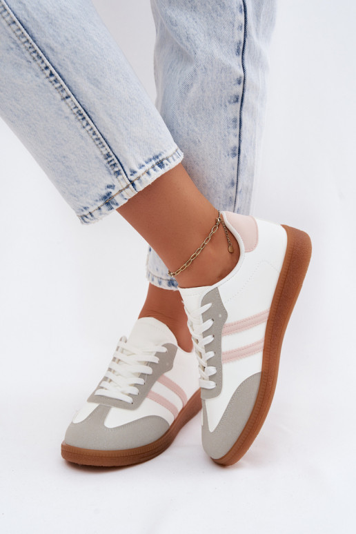 Sneakers tüüpi jalanõud Pealiste omad Valget-Tumeroosad värvi Seabell