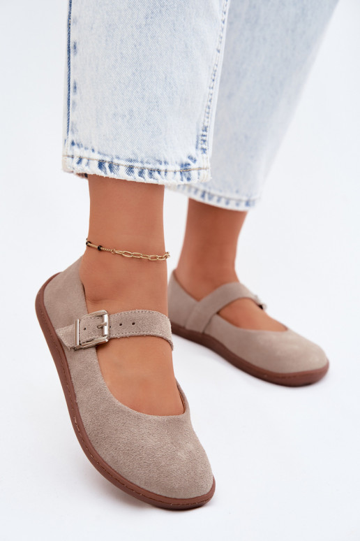 Baleriinad BarefootPealturalnego seemisnakhsedu Zazoo 316 Cappuccino