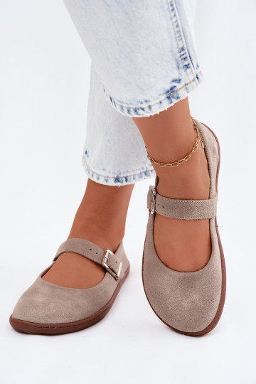 Kohvavärvi sametist ballerinas Zazoo 316 2
